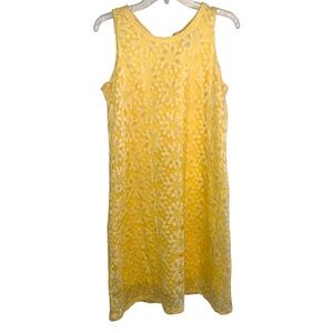 Ronni Nicole Yellow Lace Dress Sz L 38”
